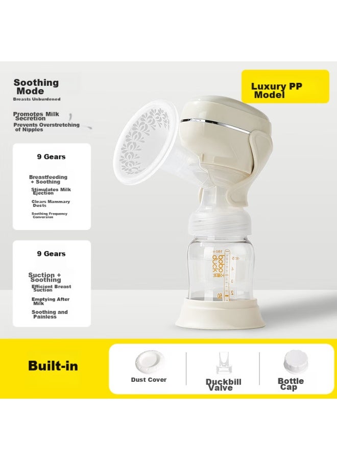 Boboduck Electric Breast Pump, Fully Automatic, Single-sided, Integrated, Painless Massage, Portable Breast Pump, F5092 White Pp - Image 1