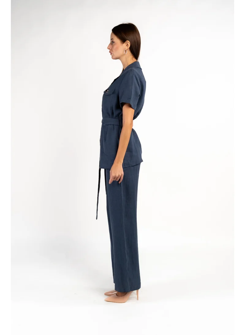 فاشونارا Linen Blue Coord Set