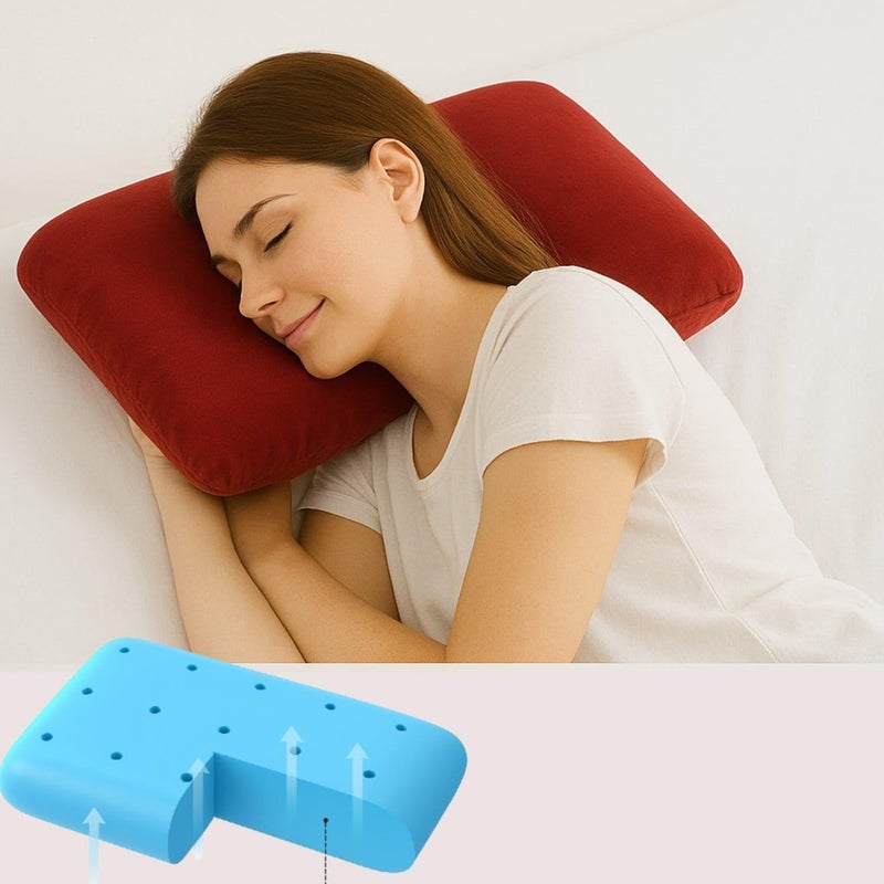 Flipon Orthopedic Memory Foam Pillow | Gel-Infused for Cooling | Ergonomic Support for Back & Side Sleepers | Velvet Cover with Inner Cover Size- 24 x 15 x 4.5/4 inch (Classic Design) - Image 1