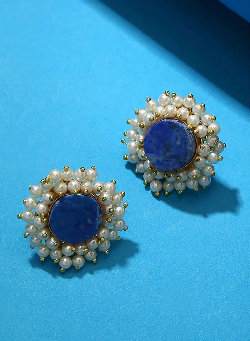 DeFacto Gold-Plated Pearl Studs