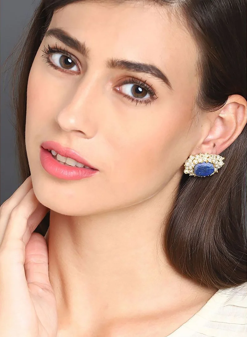DeFacto Gold-Plated Pearl Studs