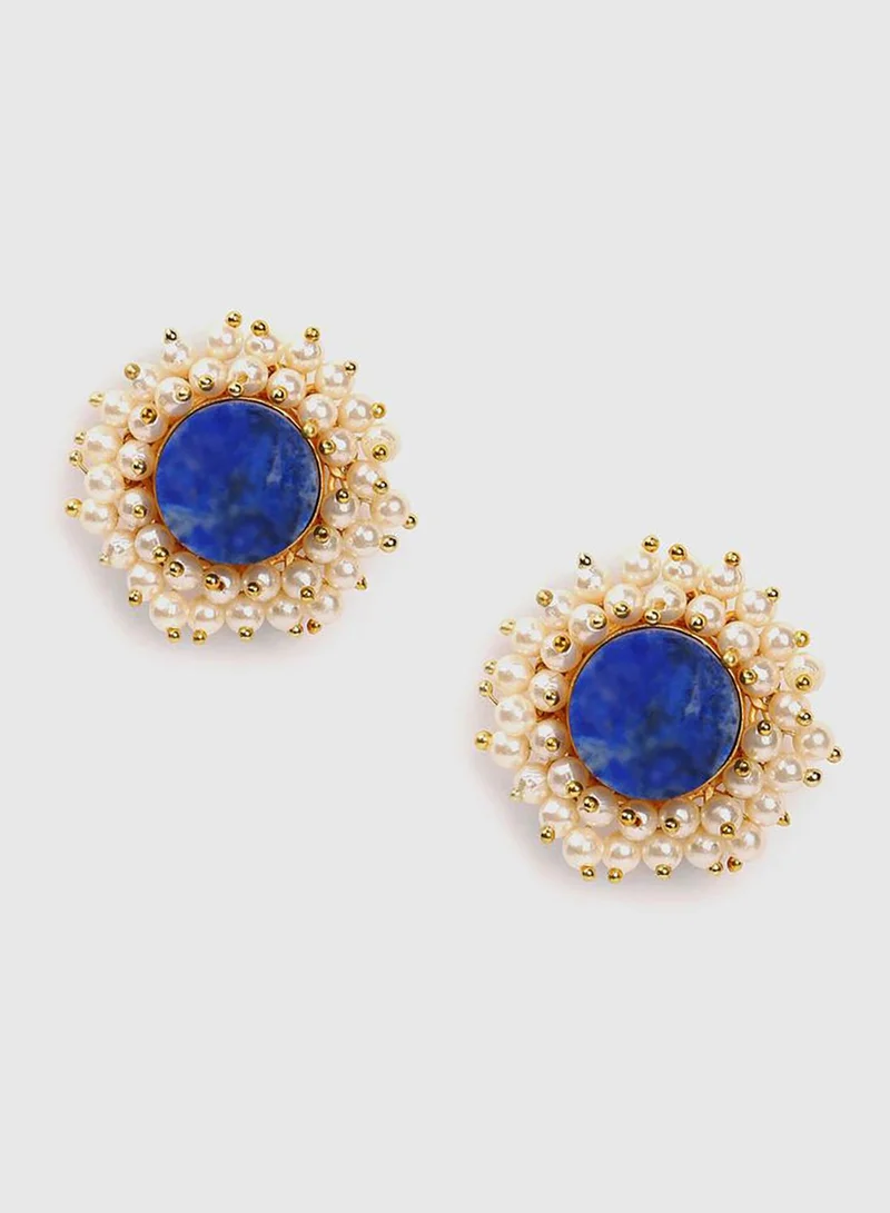 DeFacto Gold-Plated Pearl Studs