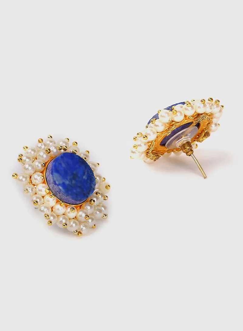 DeFacto Gold-Plated Pearl Studs