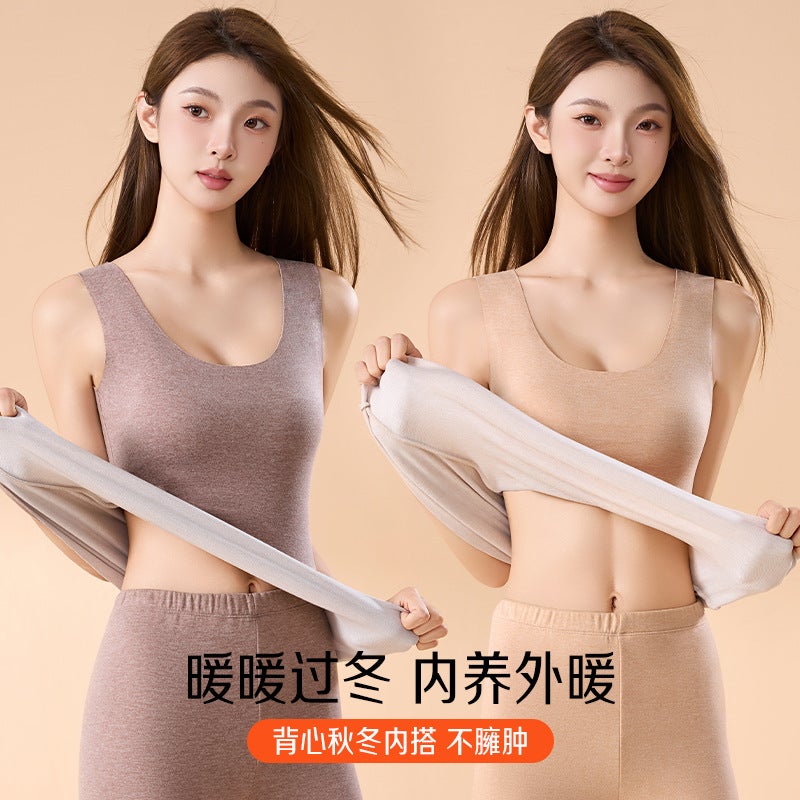 Double-Sided Brushed Velvet Slim-Fitting Thermal Vest With Bottoming Shirt Fleece-Lined Thermal Intimates Vest For Women - Image 5