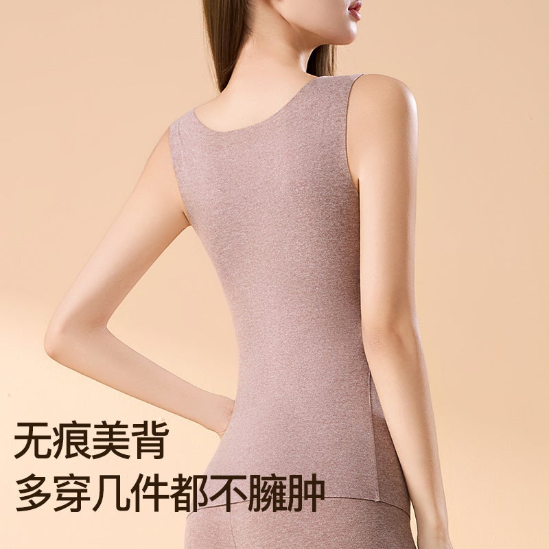 Double-Sided Brushed Velvet Slim-Fitting Thermal Vest With Bottoming Shirt Fleece-Lined Thermal Intimates Vest For Women - Image 4
