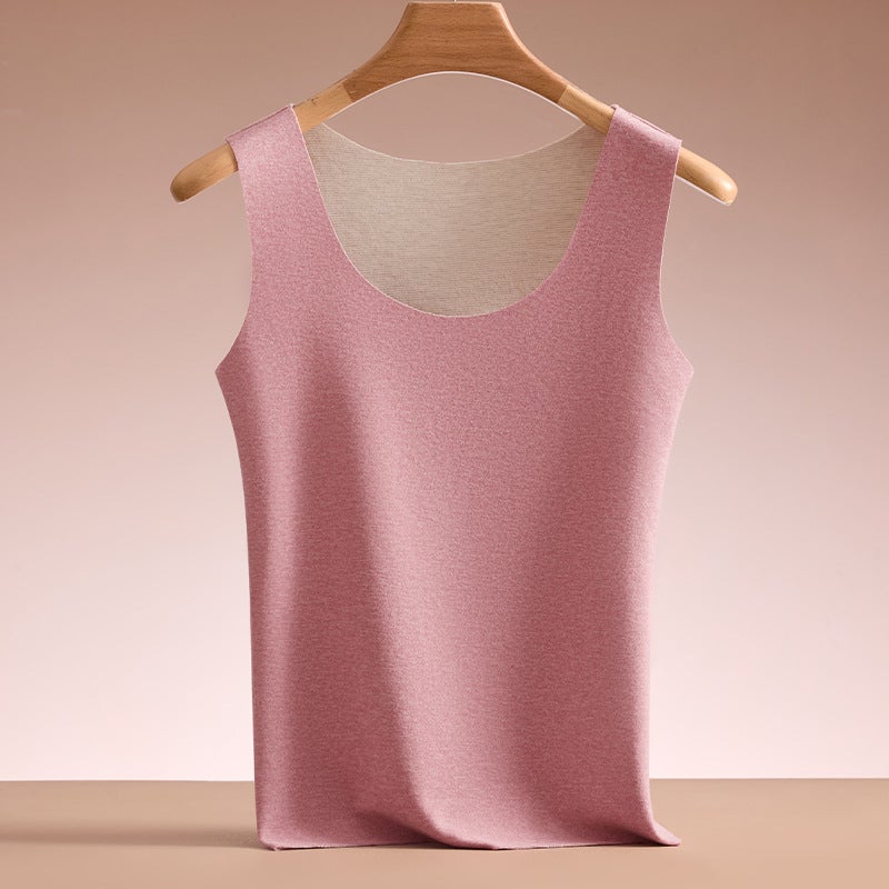 Double-Sided Brushed Velvet Slim-Fitting Thermal Vest With Bottoming Shirt Fleece-Lined Thermal Intimates Vest For Women - Image 1