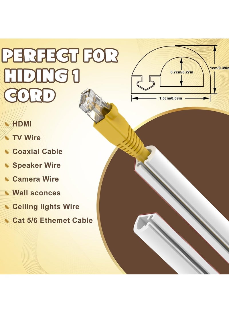 Wall Cord Hider 78 Inch, Self Adhesive Cable Hider Cord Cover for Wires, Flexible Wire Cover Cable Raceway for Cord Management W0.59 H0.39in White - Image 2
