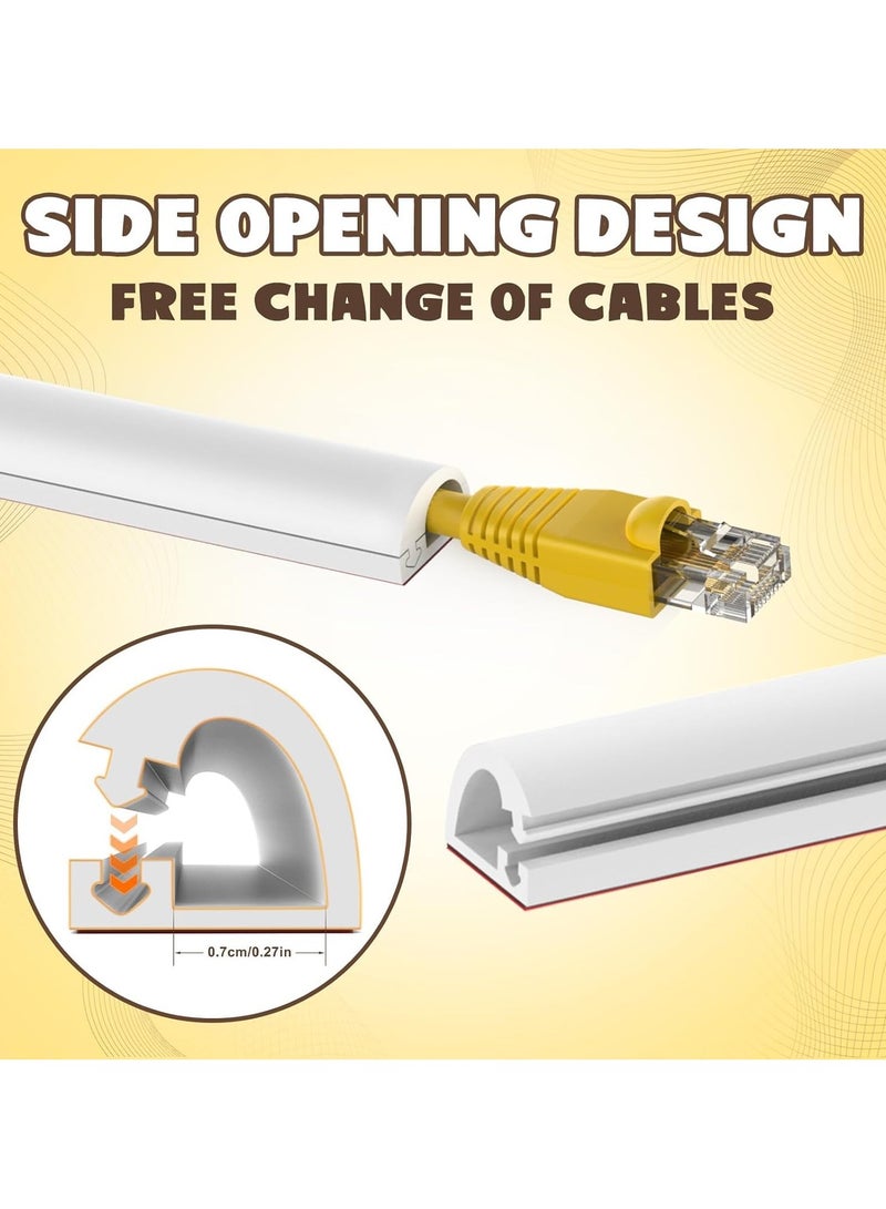 Wall Cord Hider 78 Inch, Self Adhesive Cable Hider Cord Cover for Wires, Flexible Wire Cover Cable Raceway for Cord Management W0.59 H0.39in White - Image 4