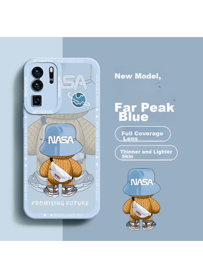 Neyaa Nai Xiao Ya Phone Case For Huawei P30 Pro, P30 Pro Protective Cover, Full Lens Protection, Silicone Shockproof, Ultra-thin, Creative Cartoon Simple Trendy Soft Case For Men And Women, Distant Mountain Blue - Image 1