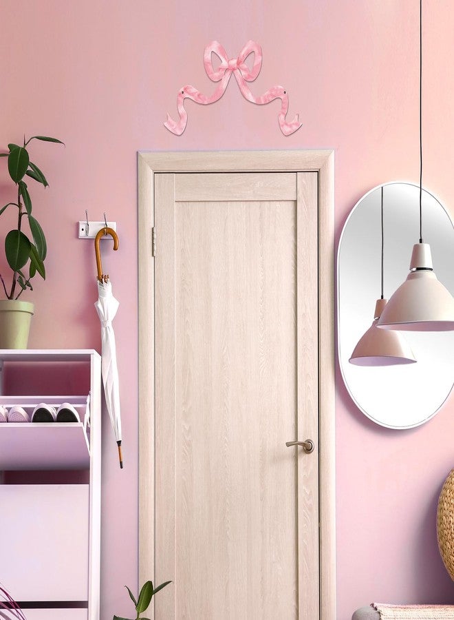 Zonon Metal Pink Bow Decor Room Art 15.75 x 7.87 Inch Coquette Bow Wall Art for Girls Cute Girly Preppy Aesthetic Wall Decor for Home Dorm Decoration Christmas Party Gift for Girls Teens Women - Image 5