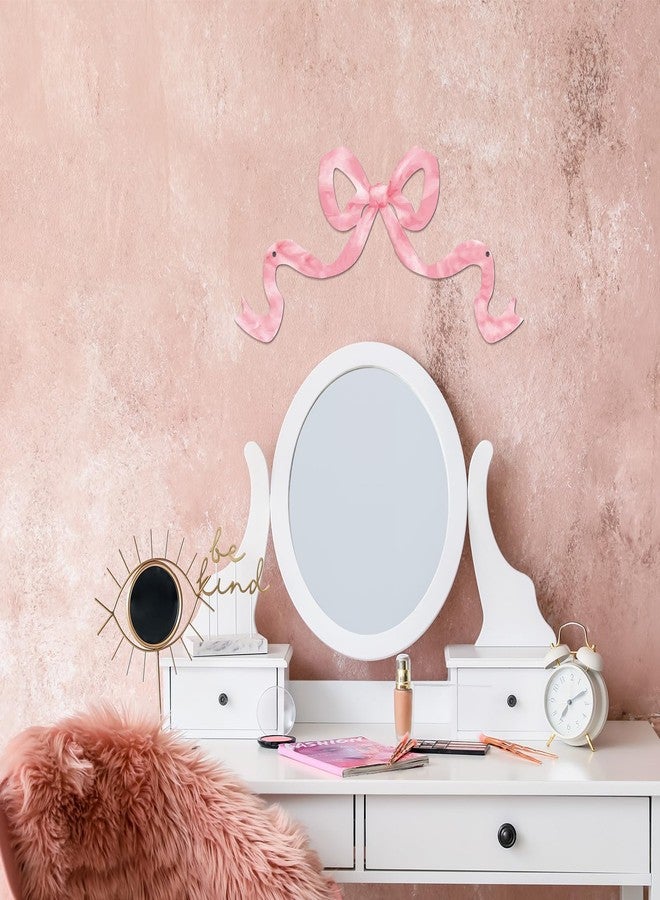 Zonon Metal Pink Bow Decor Room Art 15.75 x 7.87 Inch Coquette Bow Wall Art for Girls Cute Girly Preppy Aesthetic Wall Decor for Home Dorm Decoration Christmas Party Gift for Girls Teens Women - Image 4