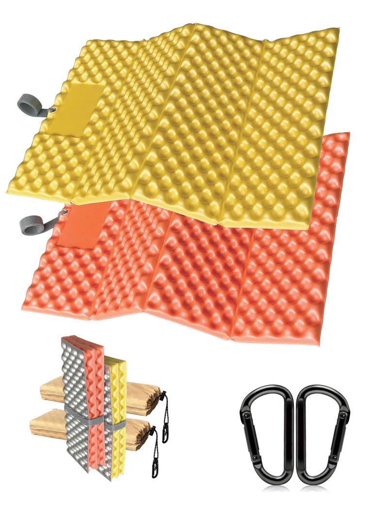 HAFITH Foam Hiking Seat, Sit Pad, Sit Pads for Backpacking, Seat Cushion with Carabiner Clips, Carry Bag, Waterproof Foam Seat for Camping, Hiking, Outdoor, Orange/Yellow - Image 1