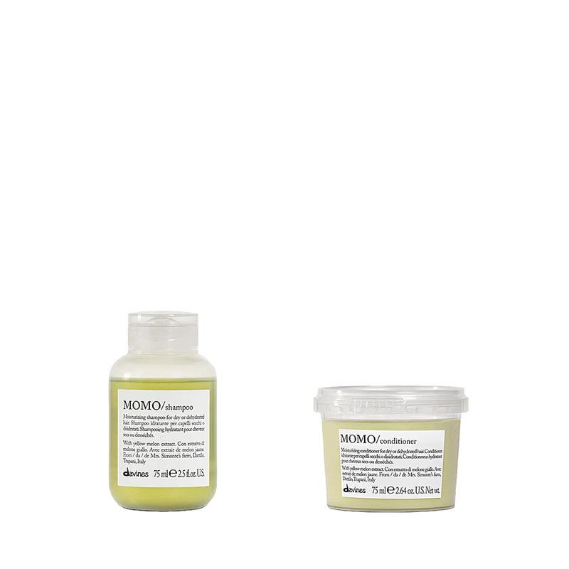 Davines MOMO Moisturizing Shampoo & Conditioner for Dry, Dehydrated Hair, Add Softness & Shine, Detangling Formula - Image 1