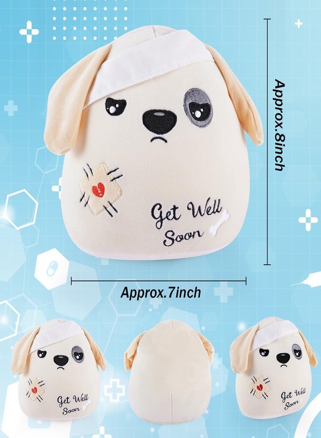 LeYoHa Get Well Soon Dog Plush - Dog Stuffed Animals Apricot Plushie Toys with Injury Bandage, Kids' Pillow Cushion, Gifts for Patient Girls Boys，9 Inch - Image 3