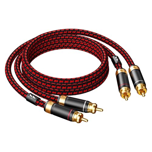 Primeda Auidophile 2RCA Male to 2RCA Male Stereo Audio Cable,Gold Plated | 4N Oxgen-Free Copper Core (3 Feet (1M)) - Image 1