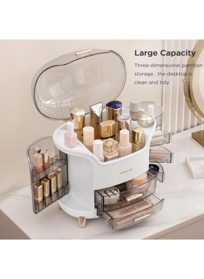 Makeup Storage Organizer, Large Skincare Organizers Cosmetic Display Case with Lid,Lipstick Organizer and Transparent Cover, Makeup Box for Bedroom Vanity Desk Countertop Bathroom - Image 4
