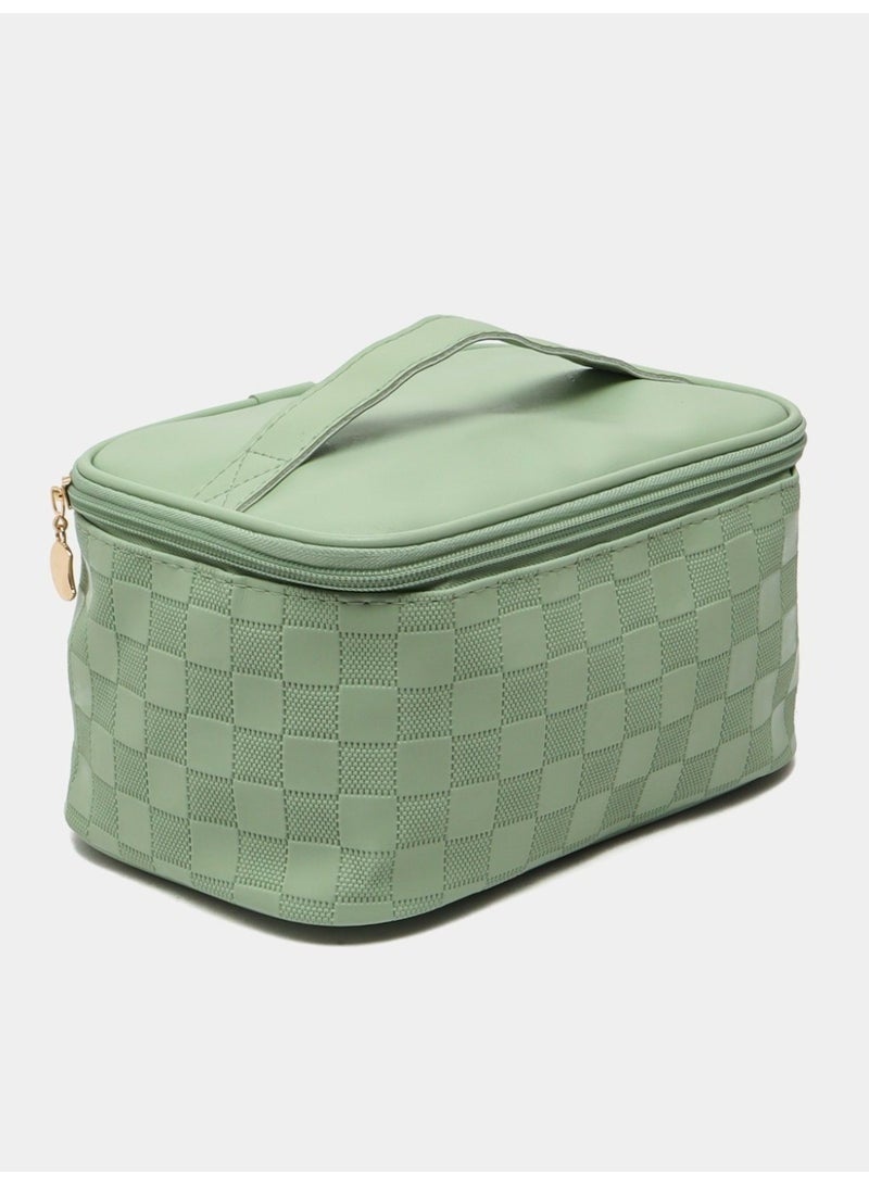 PU Leather Travel Cosmetic Bag for Women – Large Waterproof Makeup Bag with Multiple Interior Pockets, Portable Makeup Organizer for Cosmetics, Makeup, and Brushes, Stylish and Functional Travel Toiletry Bag with Large Capacity for Personal Care Items (Mint Green) - Image 4
