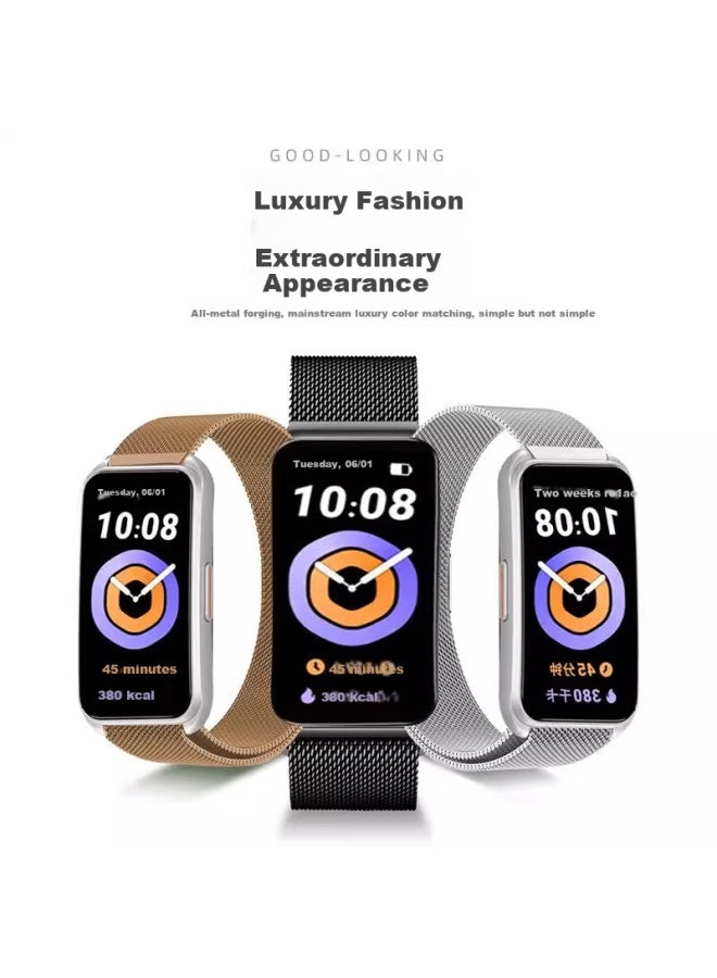 Chensong Milanese Magnetic Watch Band For Huawei Watch B4/B6/B7/B3, Outdoor Sports Unisex 16Mm Black - Image 3