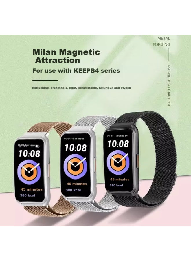 Chensong Milanese Magnetic Watch Band For Huawei Watch B4/B6/B7/B3, Outdoor Sports Unisex 16Mm Black - Image 2