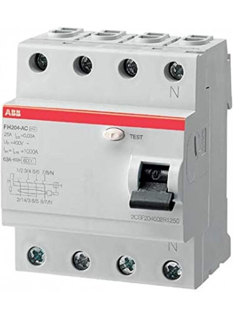 أبب ABB FH204-A 4 Pole RCCB (ELCB) - 40A Rated Current, 100mA Earth ABB FH204-A 4 Pole RCCB (ELCB) - 40A Rated Current, 30mA - Image 3