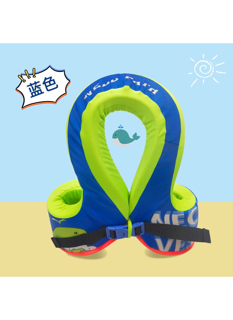 Generic Vipas childrens life jacket large buoyancy vest girls girls portable wholesale swimming drifting shark fin vest Blue-Green M code 