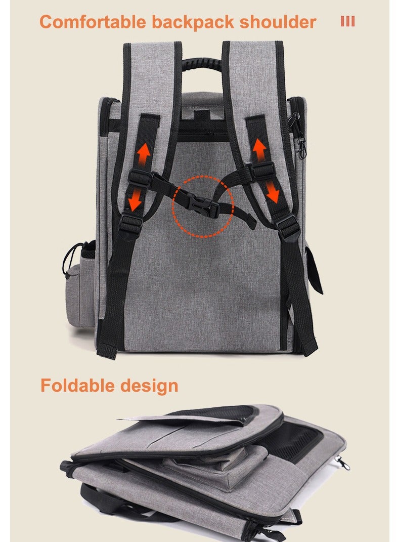 Expandable Pet Backpack, Portable and Foldable Pet Bag Carrier for cats and small dog, Breathable, Great for Travel, 43x34x29cm,Gray - Image 5