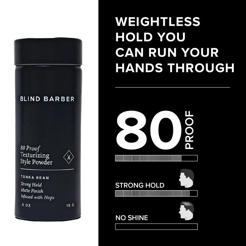 Blind Barber 80 Proof Texturizing Powder - Hair Styling Texture Powder for Men - Builds Weightless Volume - Matte Finish - Medium-to-Strong Hold Hair Products (0.5 oz) - Image 2
