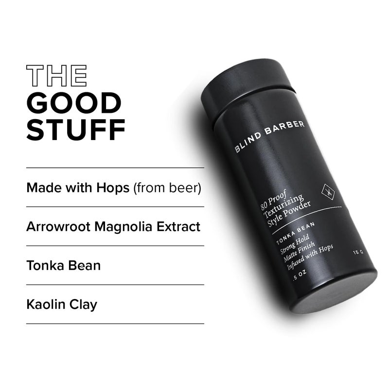 Blind Barber 80 Proof Texturizing Powder - Hair Styling Texture Powder for Men - Builds Weightless Volume - Matte Finish - Medium-to-Strong Hold Hair Products (0.5 oz) - Image 3