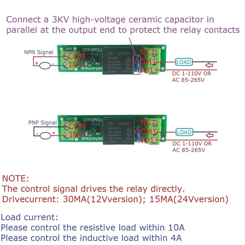 Din Rail Mounted 1 Channel Relay Module DC 24V 12V 110VAC 220VAC for PLC GSM Control Timer - Image 4