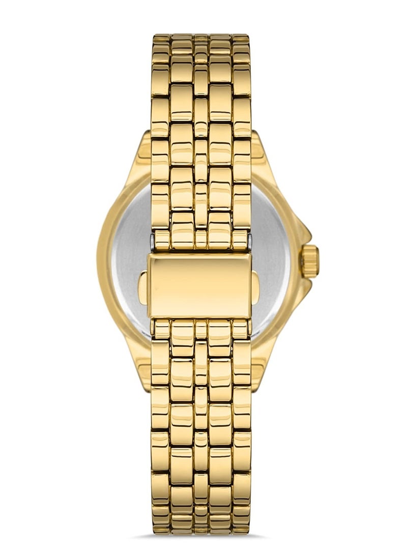 OMAX Omax Women's Full Gold Luxury Wrist Watch, Watches for Women, Stainless Watches, Crystal Steel Band, Round Dial, Waterproof Watch, 1 Year Warranty - Image 3