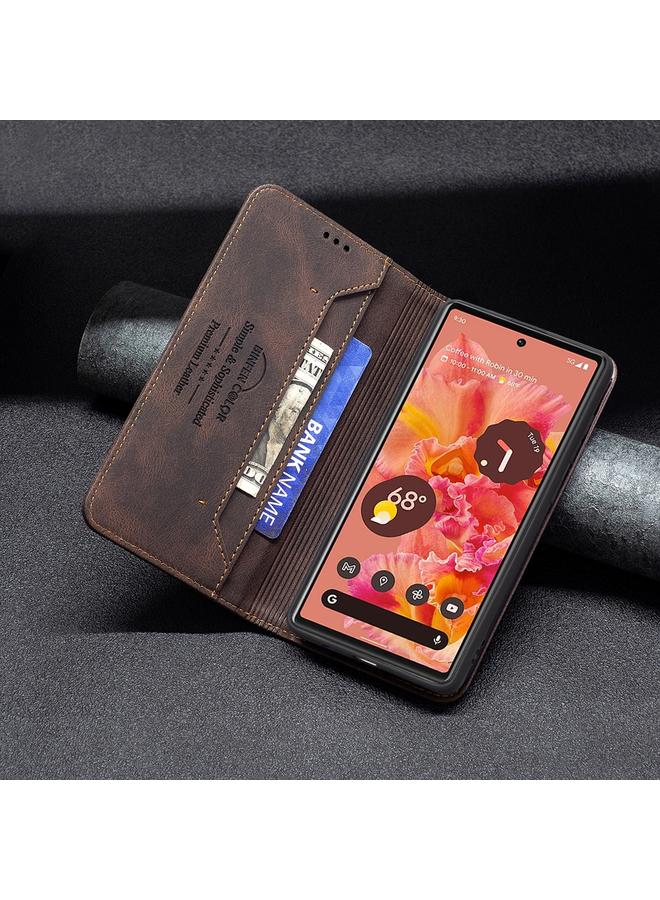 S-TOP Case For Google Pixel 6 Magnetic RFID Blocking Anti-Theft Leather Case with Holder & Card Slots & Wallet - Image 4