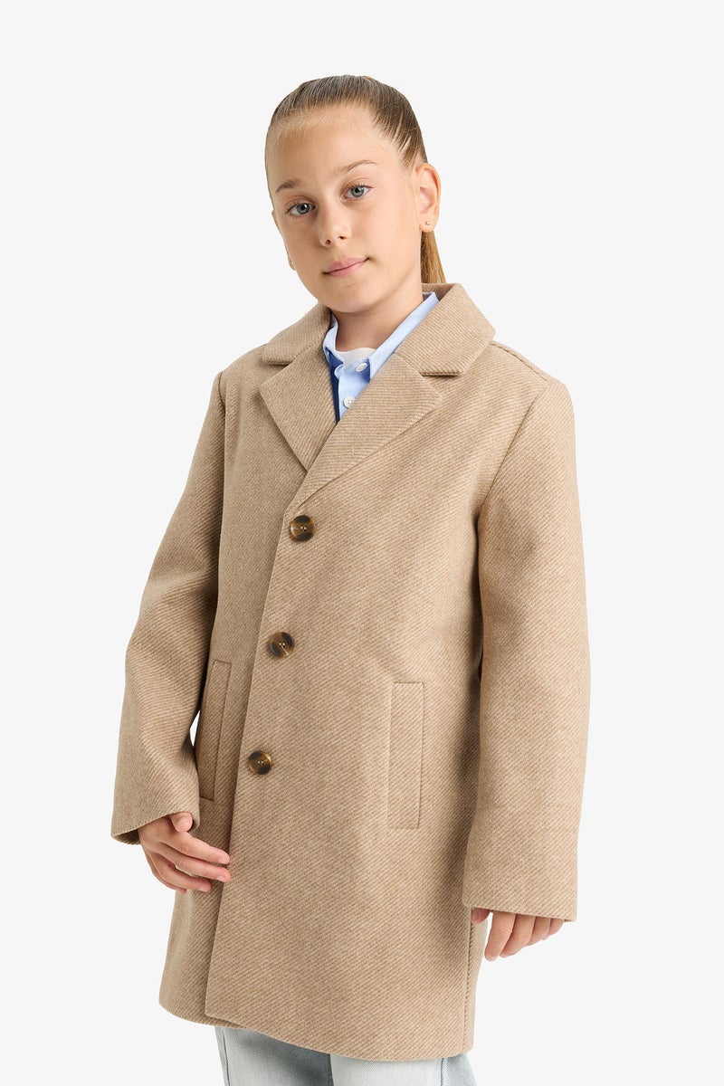 DeFacto Beige Girl Girl Hooded Cachet Jacket Casual - Image 3