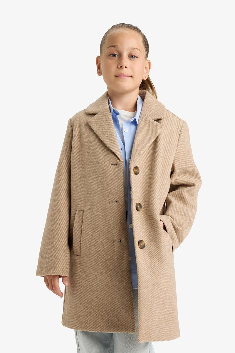 DeFacto Beige Girl Girl Hooded Cachet Jacket Casual - Image 4