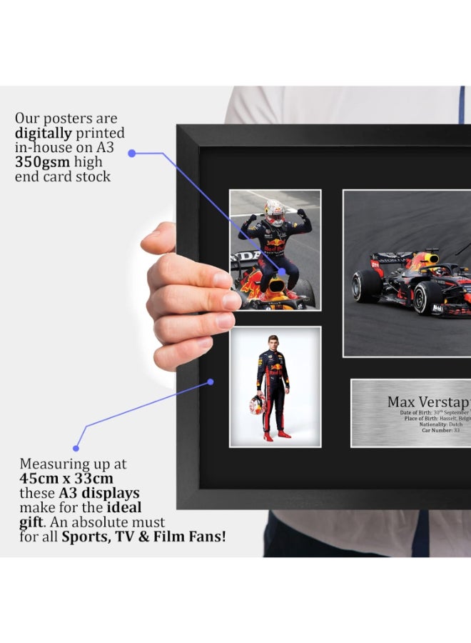 إتش دبليو سي تريدينغ عرض هدايا مطبوعة بتوقيع ماكس فيرستابن من HWC Trading مقاس 16 × 12 بوصة (A3) لمحبي سباقات الفورمولا 1 - مؤطر مقاس 16 × 12 بوصة - Image 3