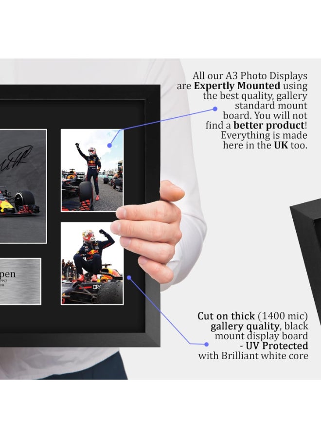 إتش دبليو سي تريدينغ عرض هدايا مطبوعة بتوقيع ماكس فيرستابن من HWC Trading مقاس 16 × 12 بوصة (A3) لمحبي سباقات الفورمولا 1 - مؤطر مقاس 16 × 12 بوصة - Image 4