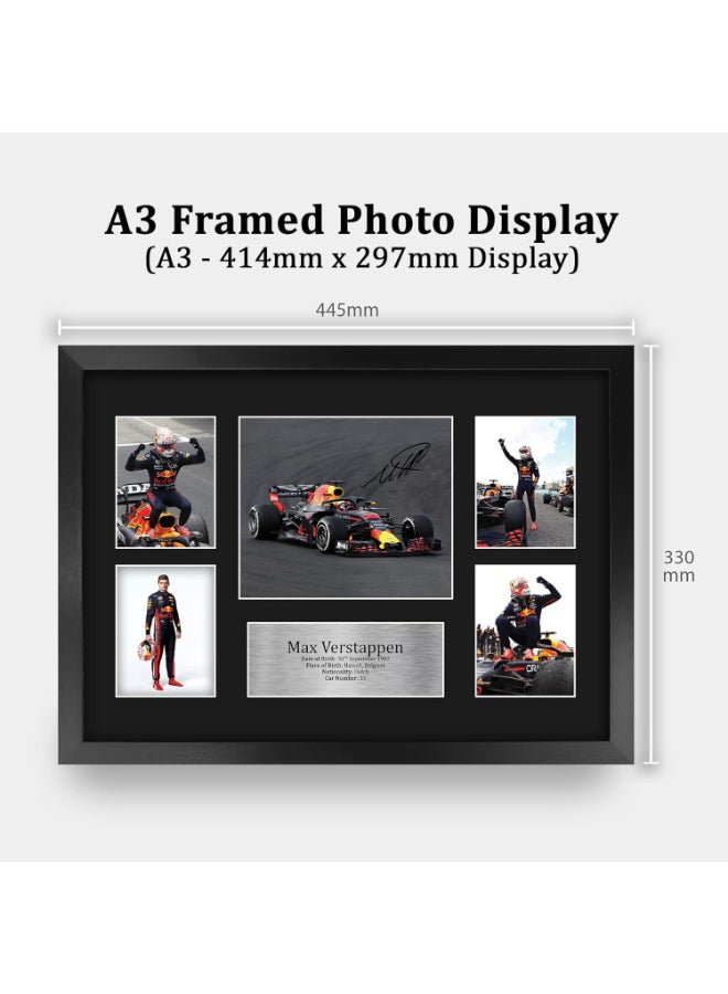 إتش دبليو سي تريدينغ عرض هدايا مطبوعة بتوقيع ماكس فيرستابن من HWC Trading مقاس 16 × 12 بوصة (A3) لمحبي سباقات الفورمولا 1 - مؤطر مقاس 16 × 12 بوصة - Image 2