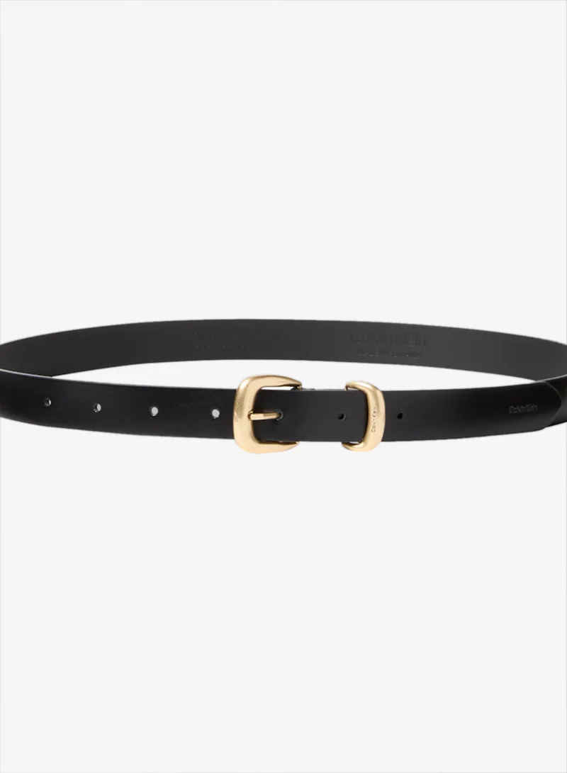 كالفن كلاين حزام بقطعتين بإبزيم شعار