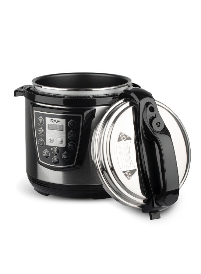 آر إيه أف قدر ضغط كهربائي RAF سعة 6 لتر - قدر متعدد الاستخدامات رقمي بقوة 1000 واط مع شاشة LED ومؤقت 24 ساعة وتحكم تلقائي في درجة الحرارة - Image 3