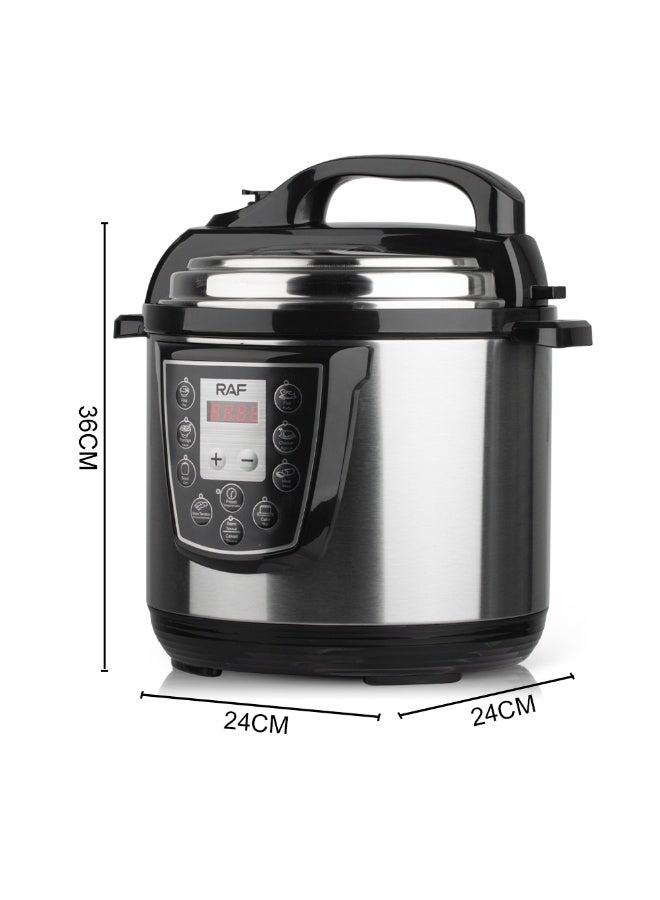آر إيه أف قدر ضغط كهربائي RAF سعة 6 لتر - قدر متعدد الاستخدامات رقمي بقوة 1000 واط مع شاشة LED ومؤقت 24 ساعة وتحكم تلقائي في درجة الحرارة - Image 5