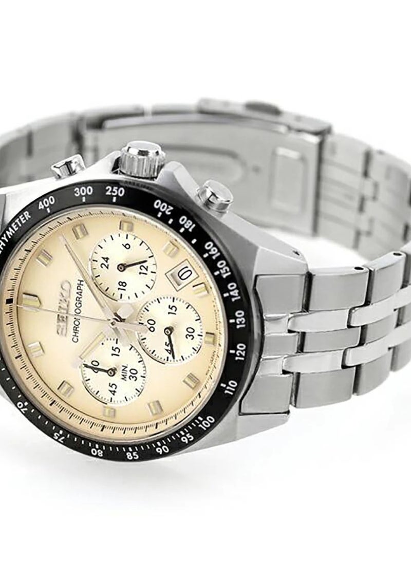 Seiko Selection Neo-Vintage Chronograph Men's Watch SBTR045, 41 mm Beige (Ivory-Gradient) Dial, Stainless Steel Bracelet, 100 WR - Image 5