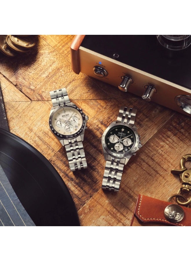 Seiko Selection Neo-Vintage Chronograph Men's Watch SBTR045, 41 mm Beige (Ivory-Gradient) Dial, Stainless Steel Bracelet, 100 WR - Image 3