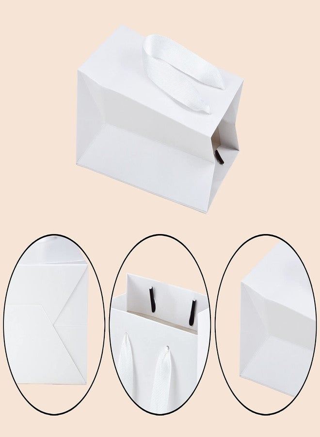 HUAPRINT White Paper Bags - Small Gift Bags with Handles, 20 Pack, 7x4x9inch, Retail & Party Favor Bags, Wedding Bags - Image 3