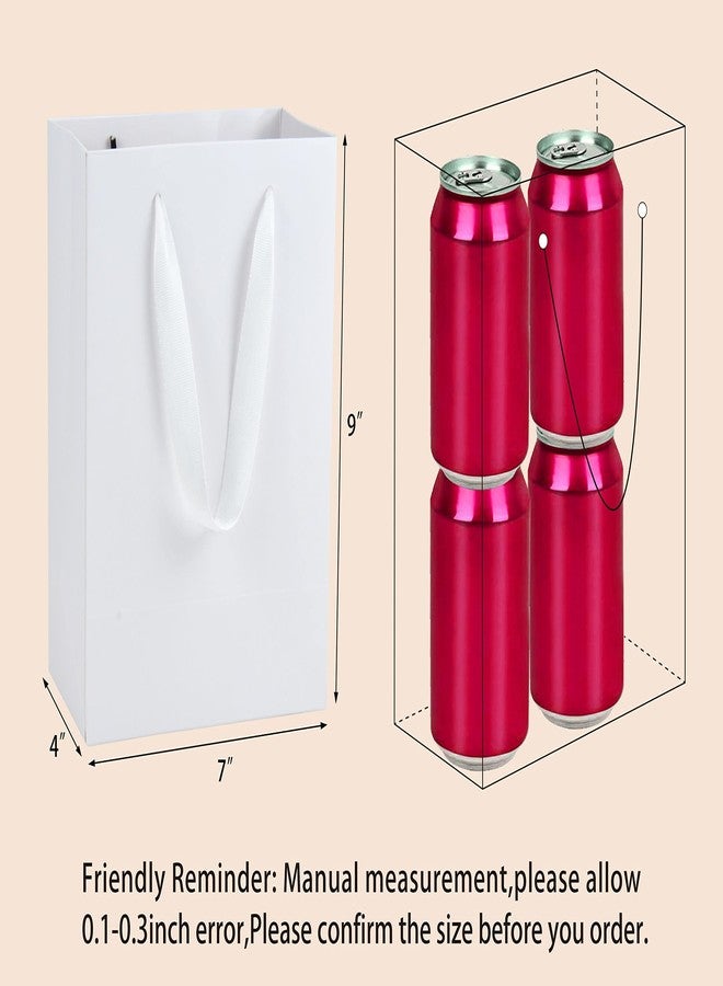 HUAPRINT White Paper Bags - Small Gift Bags with Handles, 20 Pack, 7x4x9inch, Retail & Party Favor Bags, Wedding Bags - Image 2