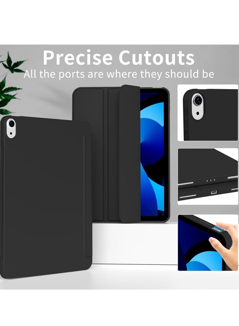 DUSALA Case for iPad Air 11 Inch M2 2024, Also Fits iPad Air 5th/4th Gen 10.9 Inch (2022/2020) – Slim Lightweight Smart Folio Cover with Auto Sleep/Wake, Soft TPU Back, Magnetic Closure, Full Protection for iPad Black - Image 2