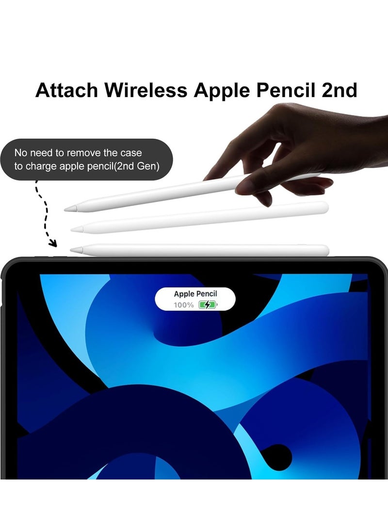 DUSALA Case for iPad Air 11 Inch M2 2024, Also Fits iPad Air 5th/4th Gen 10.9 Inch (2022/2020) – Slim Lightweight Smart Folio Cover with Auto Sleep/Wake, Soft TPU Back, Magnetic Closure, Full Protection for iPad Black - Image 3