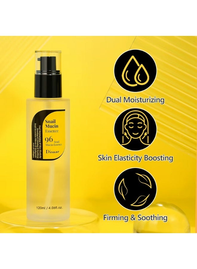 Disaar Snail Mucin Essence 96 Snail Mucin Essence 100 ML Snail Repair Hydrating Brightening Anti Aging Face Serum Moisturizing Essence for Glowing Skin - Image 3