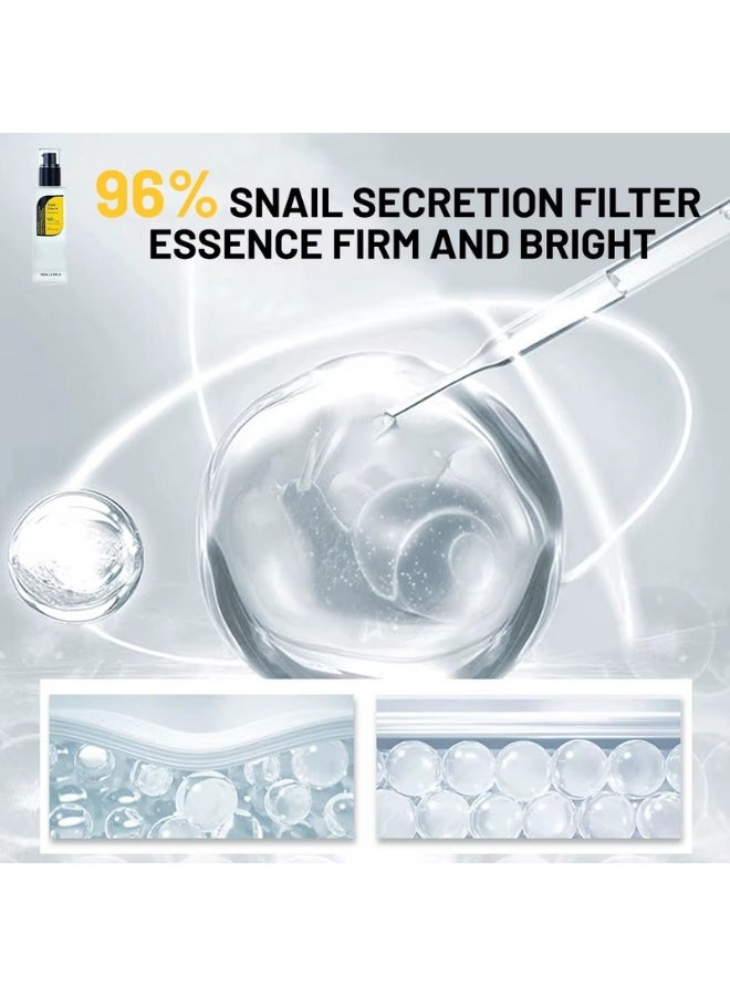 Disaar Snail Mucin Essence 96 Snail Mucin Essence 100 ML Snail Repair Hydrating Brightening Anti Aging Face Serum Moisturizing Essence for Glowing Skin - Image 4