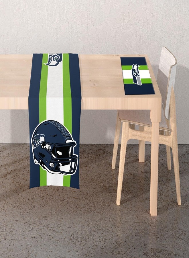 Proformance Home NFL Seattle Seahawks Big Logo Repeat 2-Sided Place Mat & Table Runner Set - Image 2