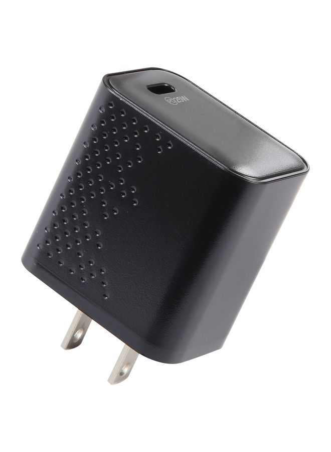 بيوينتي LZ-105PD 25W USB-C / Type-C Ports Dot Pattern Travel Charger, US Plug(Black) - Image 1