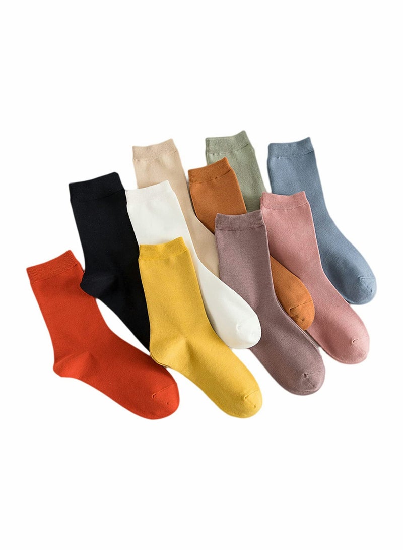 Excefore Comfortable Casual Cotton Socks for Women, Autumn Winter Fashion Soft Cotton & Bamboo Fiber Socks(10 Pack) - Image 1